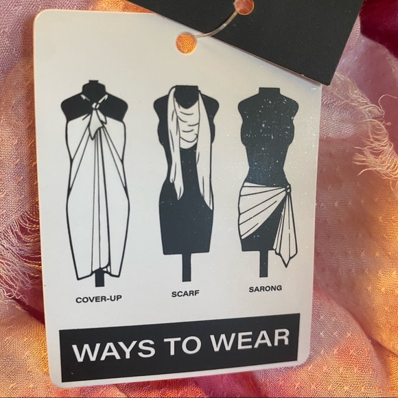 Tie dye pink Sarong beach cover up fringe scarf in pink tone NEW - Picture 4 of 5